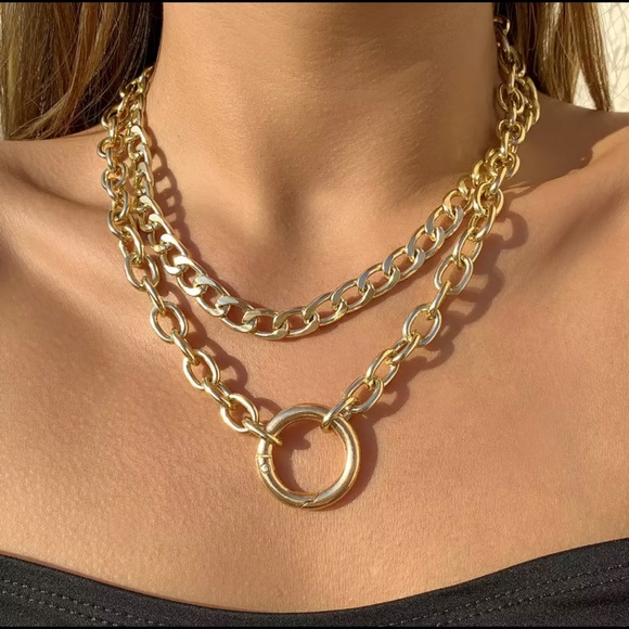 Miami Cuban Chunky Chain Necklace Set - Picture 2 of 6